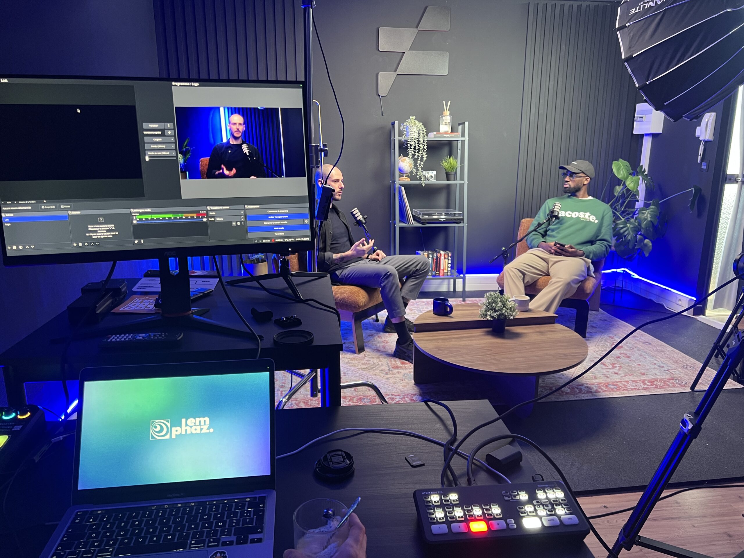 Enregistrement d'un podcast sur le plateau Studio 3K